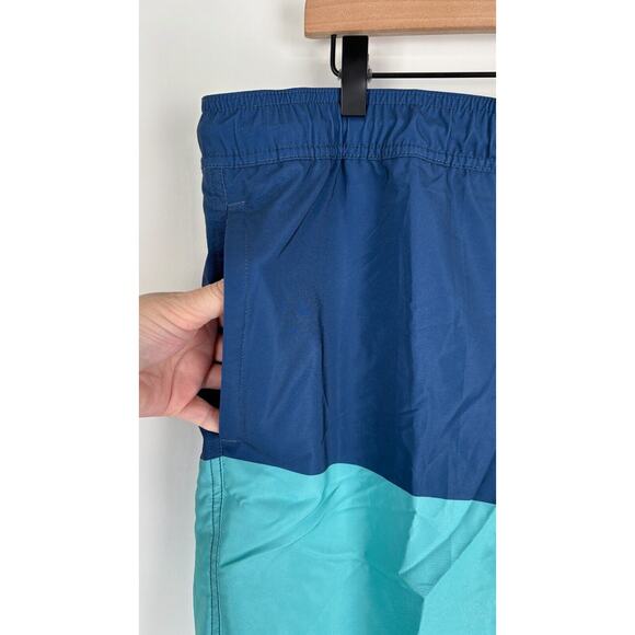 Trinity Coast Mens Blue Colorblock Swim Trunks 9" Drawstring Waist Size 2XL NWT - Picture 3 of 10